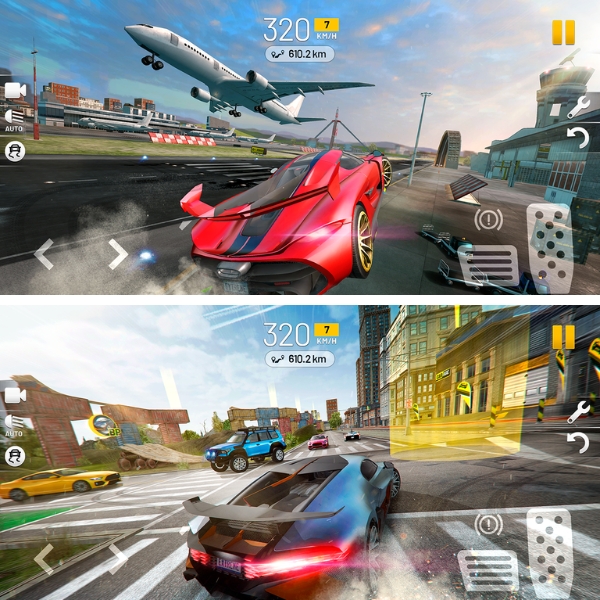 Print da interface do Driving Game do Extreme Car Driving