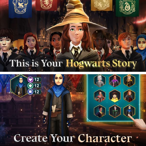 Print da interface do Hogwarts App