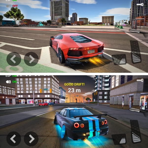 Print da interface do Ultimate Car Driving Game