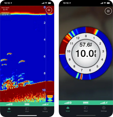 Garmin STRIKER Cast aplicativos radar de peixe